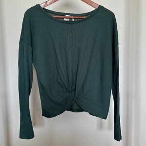 Paper Crane Long Sleeve Twist Front Top